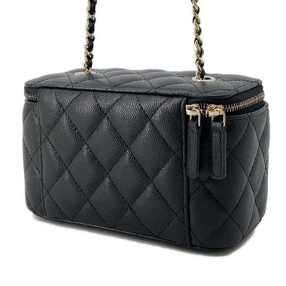 Chanel Matelasse Mark Black Vanity Caviar Bag Coco - Picture 1 of 10